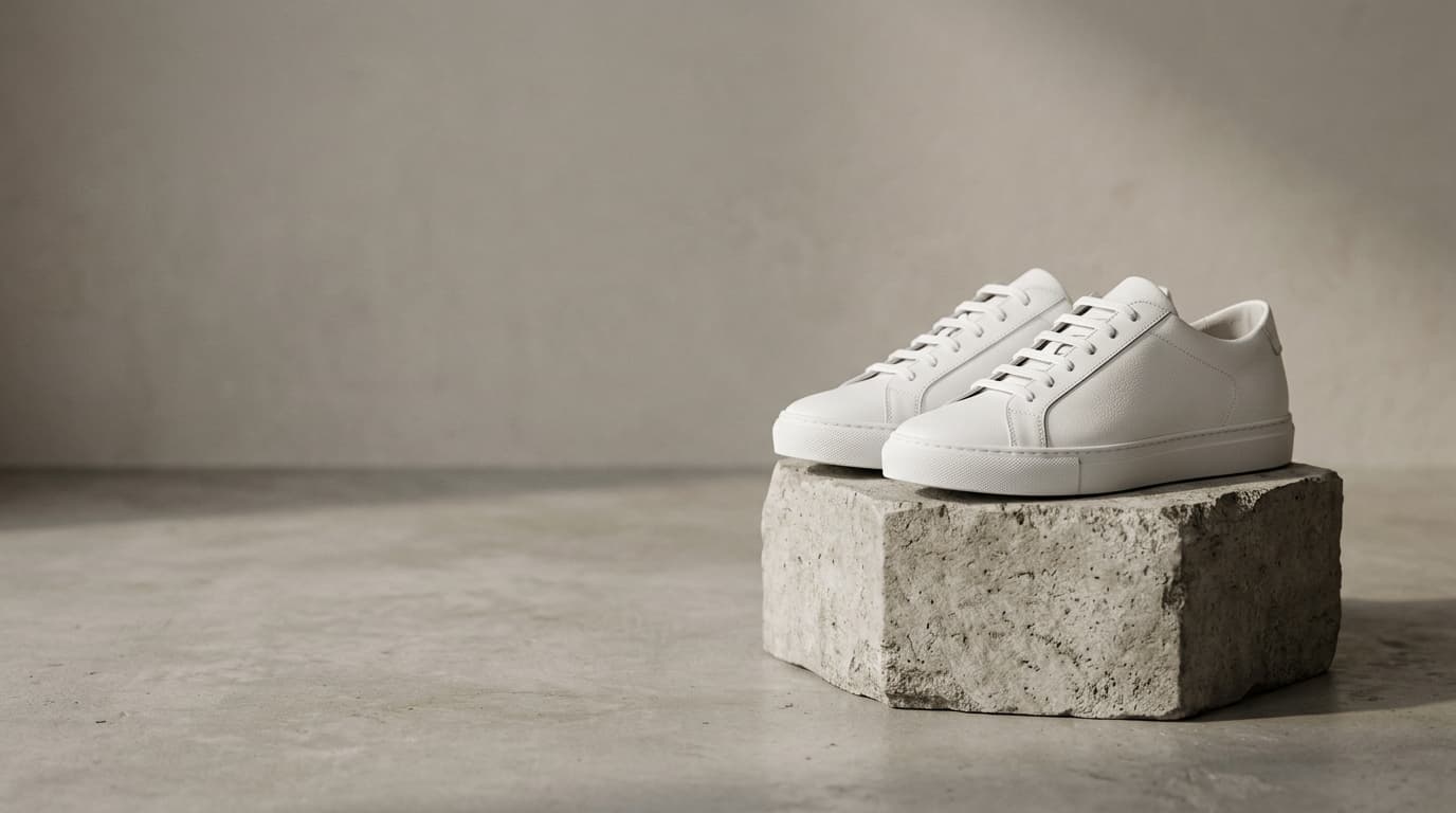 Clean white Venetian calfskin sneakers